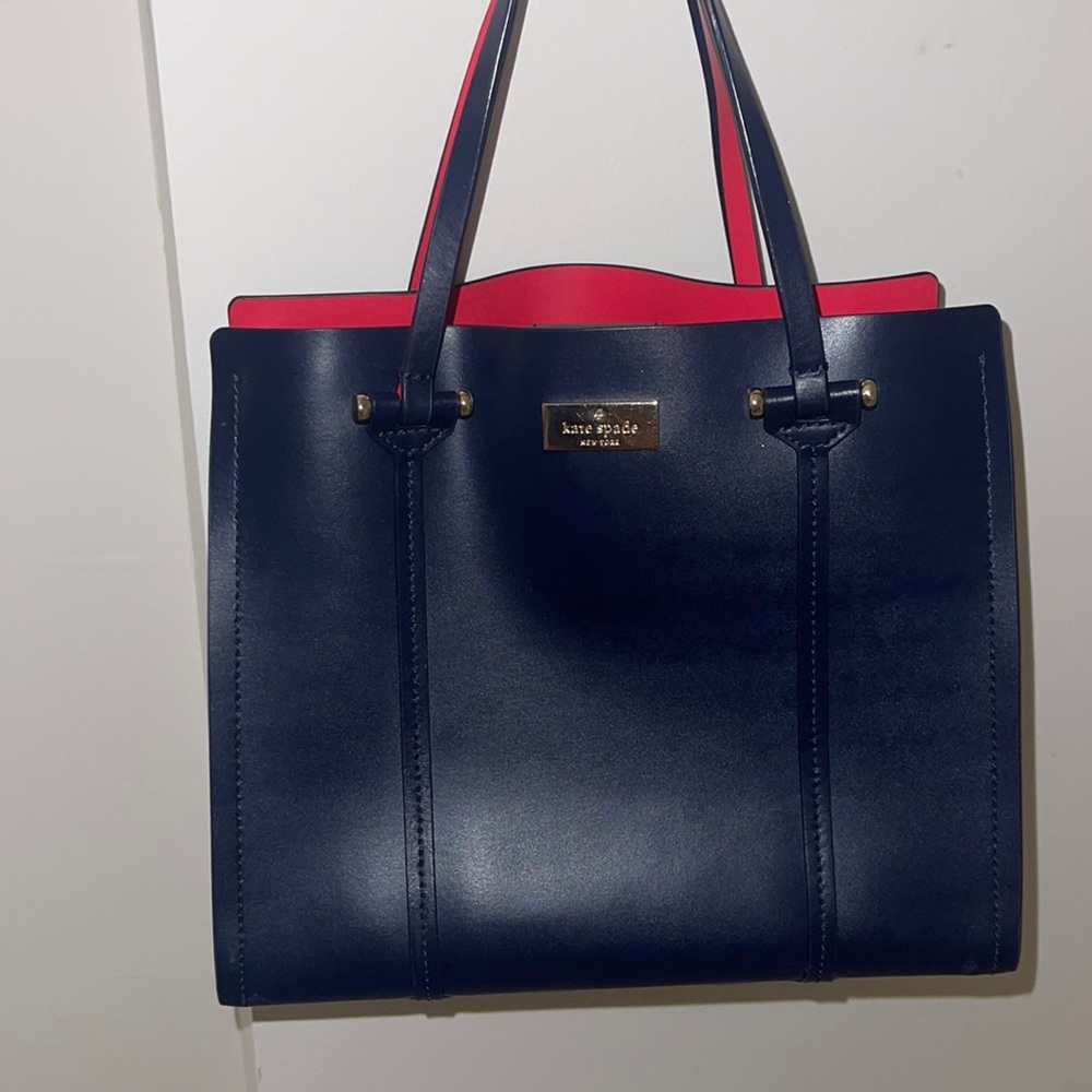 Kate spade leather blue and red handbag